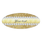 Chic Gold Sparking Stars en Diamonds Naambadge (Voorkant)