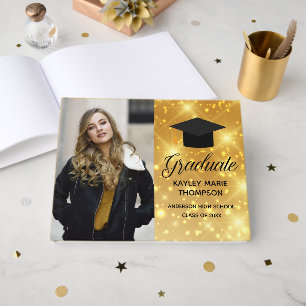 Chic Gold Sparkle 2022 Afstuderen Foto-Afstuderen Gastenboek