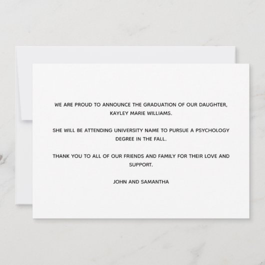 Chic Gold Sparkle Afstuderen Foto 2025 Afstuderen Aankondiging (Achterkant)