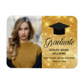 Chic Gold Sparkle Afstuderen Foto 2025 Afstuderen Magneet (Horizontaal)