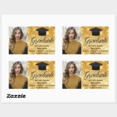 Chic Gold Sparkle Afstuderen Foto Aangepast Rechthoekige Sticker (Vel)