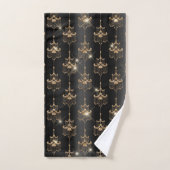 Chic Gold Sparkle Chandelier Black Bad Handdoek (Handdoek)