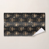 Chic Gold Sparkle Chandelier Black Bad Handdoek (Handdoek)