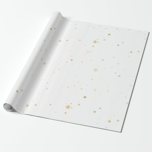 Chic Gold Sparkle Confetti Wrapping Paper Cadeaupapier (Uitgerold)