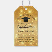 Chic Gold Sparkle Graduation Party Aangepast Cadeaulabel (Voorkant)
