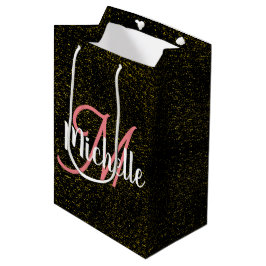 Chic Gold sparkle roze monogram gastro-uniek Medium Cadeauzakje