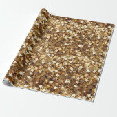 Chic Gold Sparkle Stars Cadeaupapier (Uitgerold)