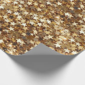 Chic Gold Sparkle Stars Cadeaupapier (Hoek)