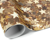 Chic Gold Sparkle Stars Cadeaupapier (Rol Hoek)