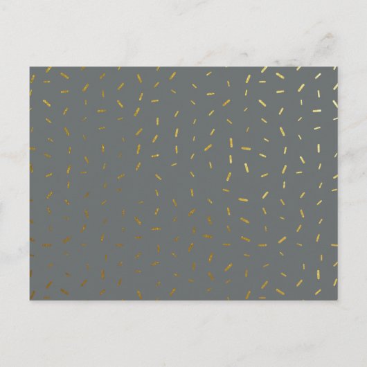 Chic Gold Sprinkle Confetti Script Baby shower Uitnodiging Briefkaart (Achterkant)