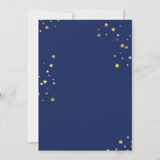 Chic Gold Stars Blauwe Foto Afstuderen Aankondigin Kaart (Achterkant)