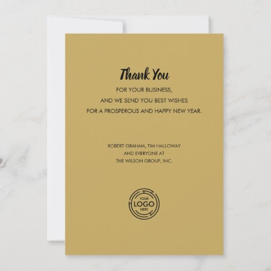 Chic Gold Stars Krans Kerst Zakelijk Feestdagenkaart (Achterkant)