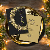 Chic Gold Stars Krans Kerst Zakelijk Feestdagenkaart