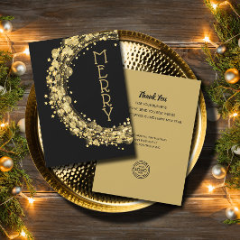 Chic Gold Stars Krans Kerst Zakelijk Feestdagenkaart