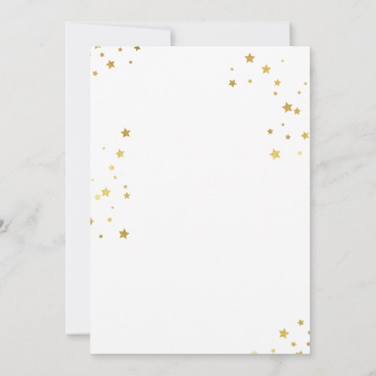Chic Gold Stars WHT Foto Afstuderen Aankondiging (Achterkant)