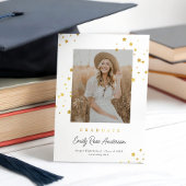 Chic Gold Stars WHT Foto Afstuderen Aankondiging
