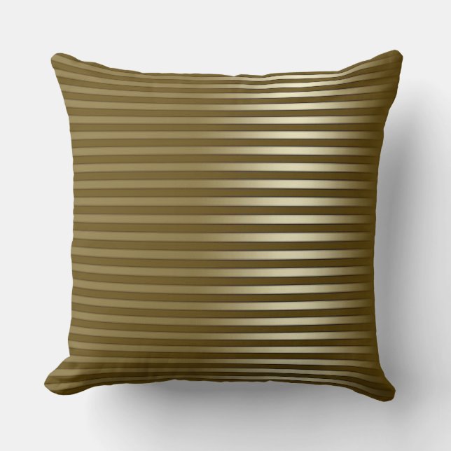 Chic Gold Striped Kussen (Voorkant)