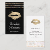 Chic Gold Stripes met een kus Visitekaartje (Voorkant / Achterkant)