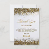 Chic Gold Surprise Retirement Party 2025 Bedankkaart (Voorkant)