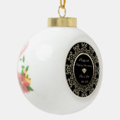 Chic Gold Swirls Diamond 50th Wedding Jubileum Keramische Bal Ornament (Links)