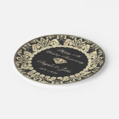 Chic Gold Swirls Diamonds 50th Wedding Anniversar Papieren Bordje (Gekanteld)