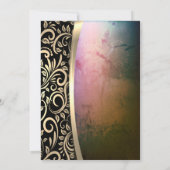 Chic Gold Swirls Glas, High Heels Retirement Kaart (Achterkant)