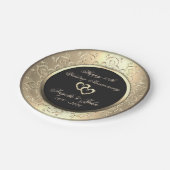 Chic Gold Swirls Hearts 50th Wedding Anniversar Papieren Bordje (Gekanteld)
