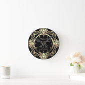 Chic Gold Swirls Hearts Diamond 50th Wedding Ronde Klok (Huis)