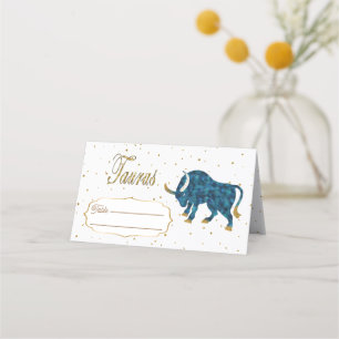 Chic Gold Taurus Zodiac Verjaardag Plaatskaartje
