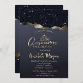 Chic Gold Tiara, Black Glitter Kaart (Voorkant / Achterkant)