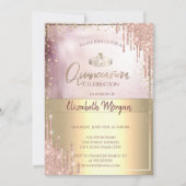 Chic Gold Tiara, diamanten Roos Gold Glitter Drive Kaart (Voorkant)