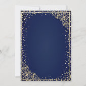 Chic Gold Tiara, Diamonds Blue Quinceañera Kaart (Achterkant)