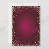 Chic Gold Tiara, Diamonds Burgundy Quinceañera Kaart (Achterkant)