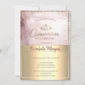 Chic Gold Tiara, Diamonds Roos Gold Quinceañera Kaart (Voorkant)