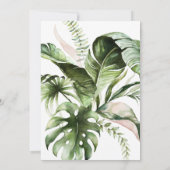 Chic Gold Tiara Tropical Leaves Quinceañera Kaart (Achterkant)