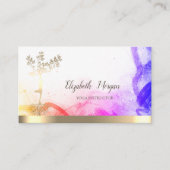 Chic Gold Tree Women Silhouette Abstract Visitekaartje (Voorkant)