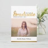 Chic Gold Trendy Afstuderen Fotoklasse van 20XX Kaart (Staand voorkant)