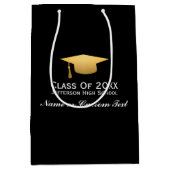 Chic Gold Trendy Graduation Party Class of 2017 Medium Cadeauzakje (Voorkant)