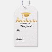 Chic Gold Trendy Graduation Party Class of 20XX Cadeaulabel (Voorkant)