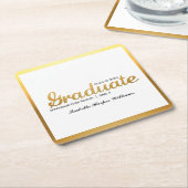 Chic Gold Trendy Graduation Party Class of 20XX Kartonnen Onderzetters (Schuin)