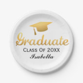 Chic Gold Trendy Graduation Party Class of 20XX Papieren Bordje (Voorkant)