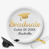 Chic Gold Trendy Graduation Party Class of 20XX Papieren Bordje