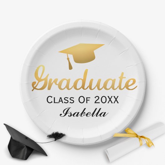 Chic Gold Trendy Graduation Party Class of 20XX Papieren Bordje