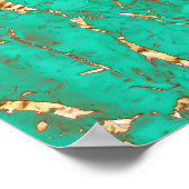 Chic Gold Turquoise Marble Pattern Poster (Hoek)