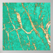 Chic Gold Turquoise Marble Pattern Poster (Voorkant)