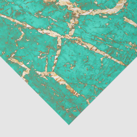 Chic Gold Turquoise Marble Pattern Tissuepapier (Detail)