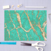 Chic Gold Turquoise Marble Pattern Tissuepapier (Craft)