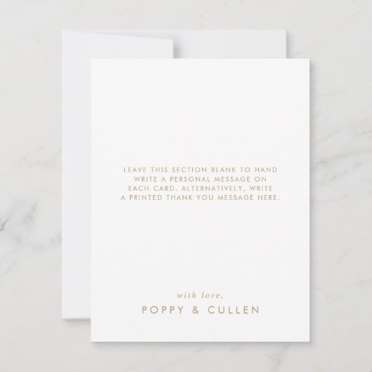 Chic Gold Typografie 3 Foto Collage Bedankkaart (Achterkant)