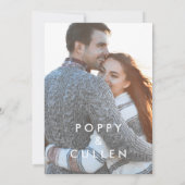 Chic Gold Typografie Foto Weddenschap Kaart (Achterkant)