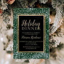 Chic gold typografie sneeuwfeest groen kaart